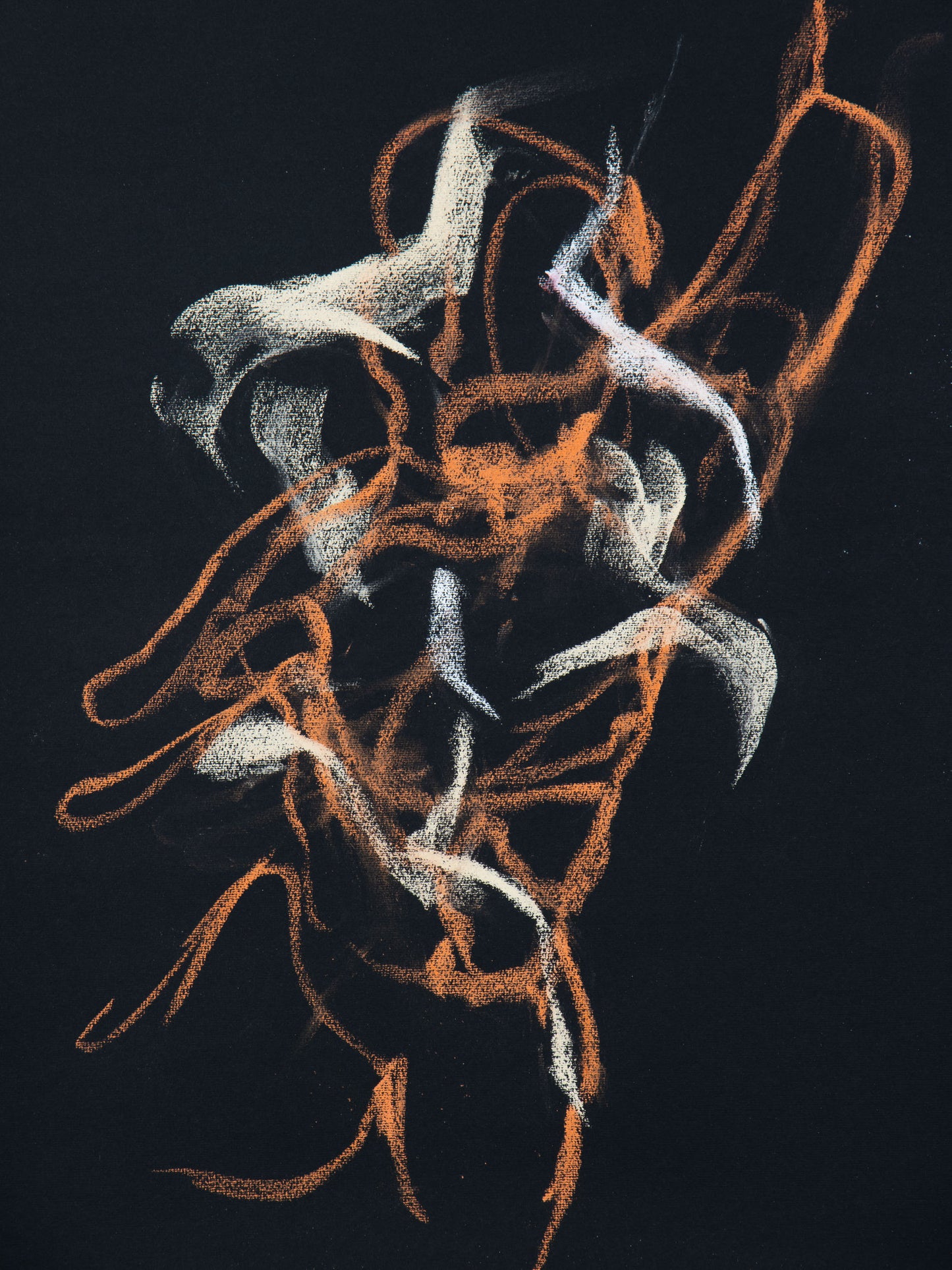 Figure III, 2026 original live figure drawing by Bogdan Jensen of a floating body traced through light colour and movement