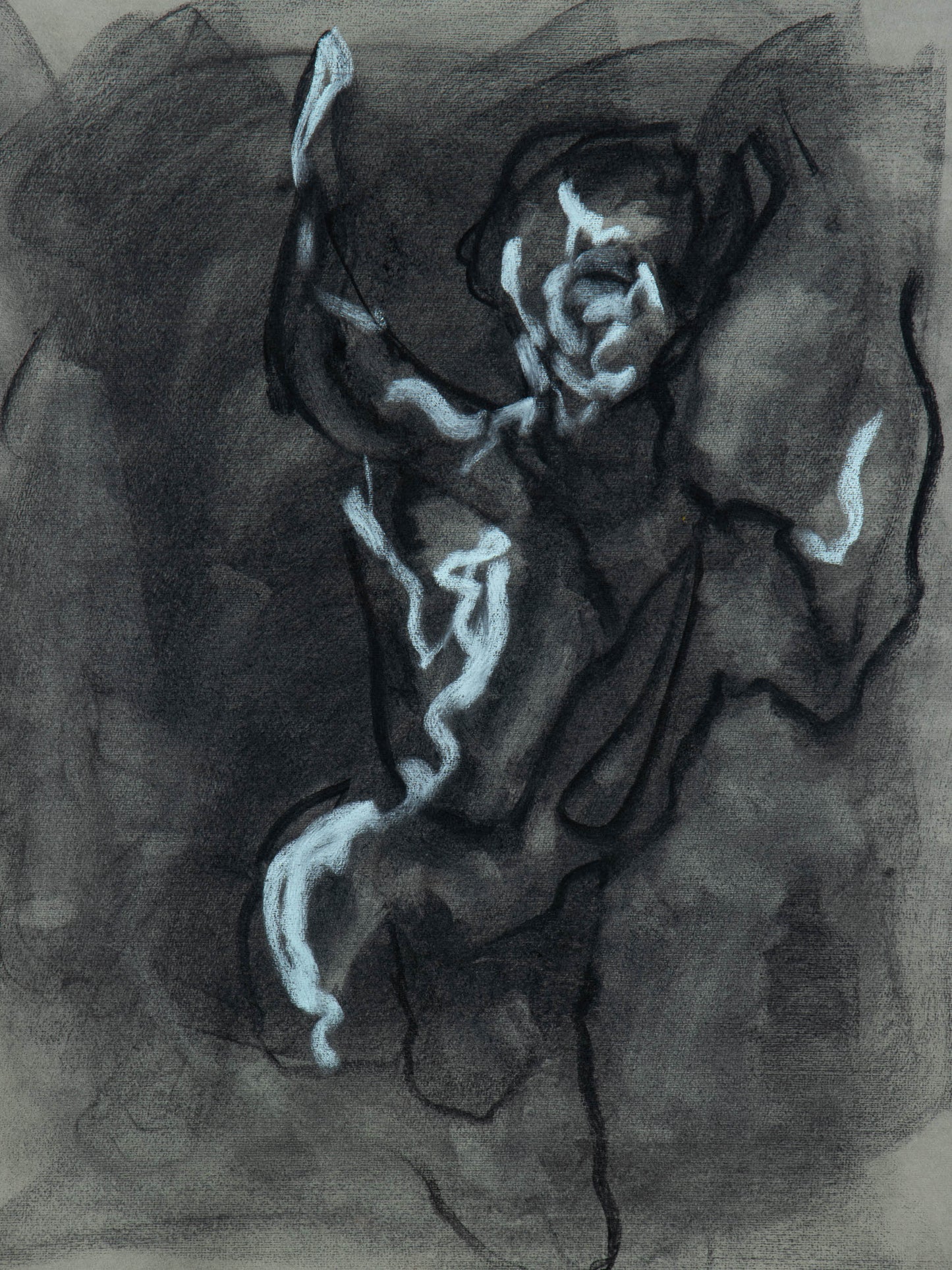 Tendu III, 2026 original live figure drawing by Bogdan Jensen caught between lift fall and resistance