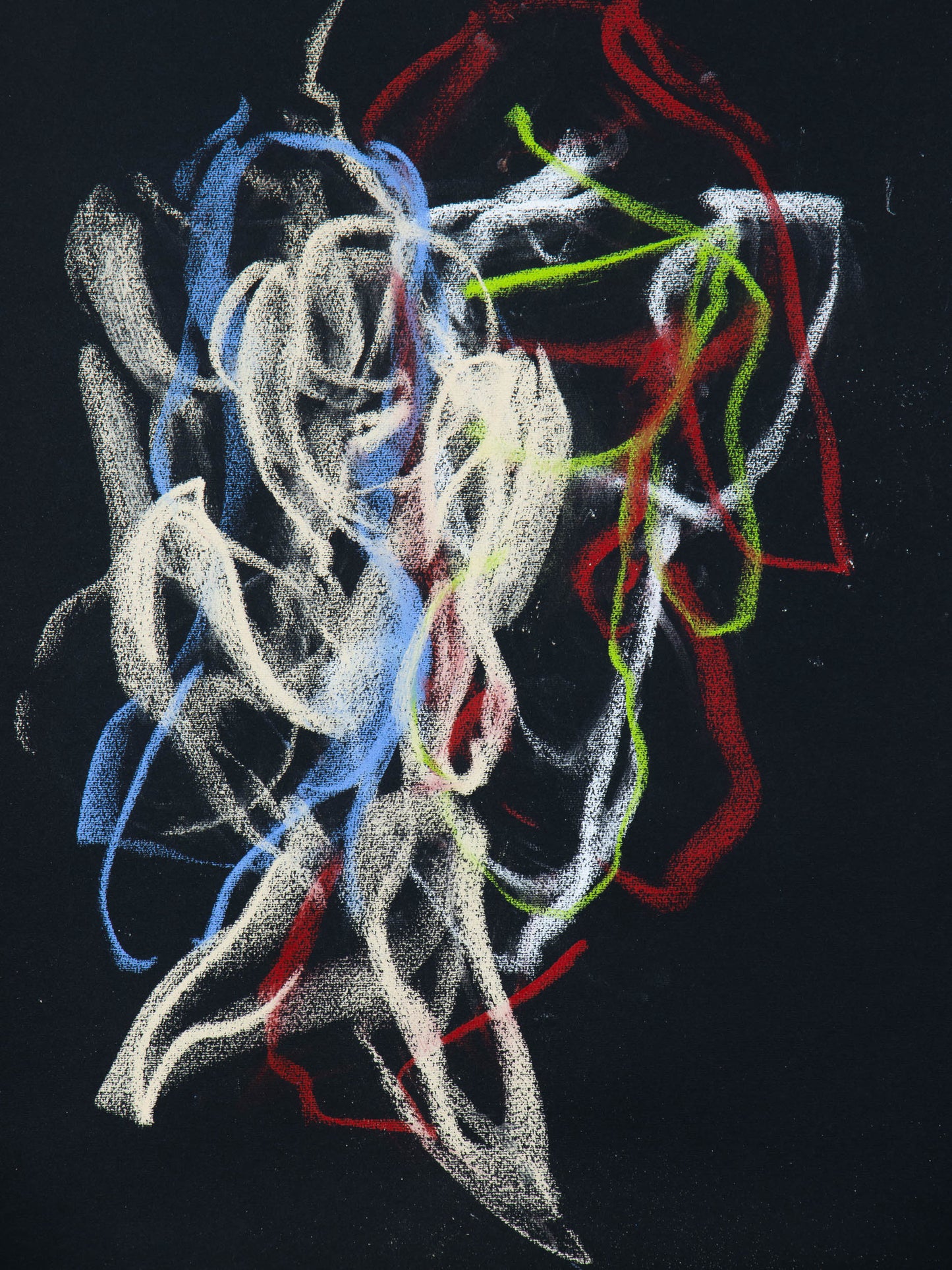 Abstraction IV, 2026 original abstract live figure drawing by Bogdan Jensen caught between abstraction gesture and body