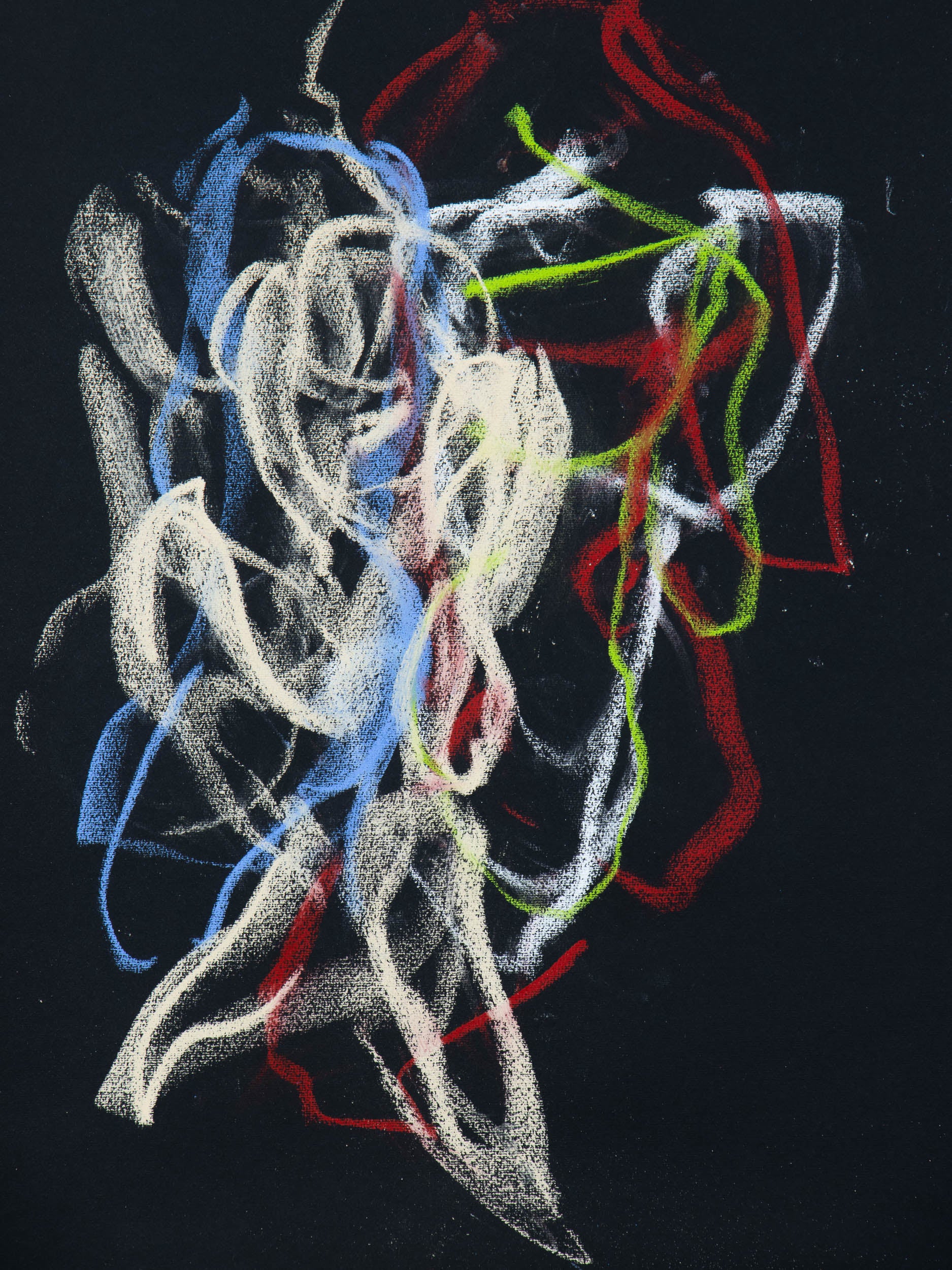 Abstraction IV, 2026 original abstract live figure drawing by Bogdan Jensen caught between abstraction gesture and body