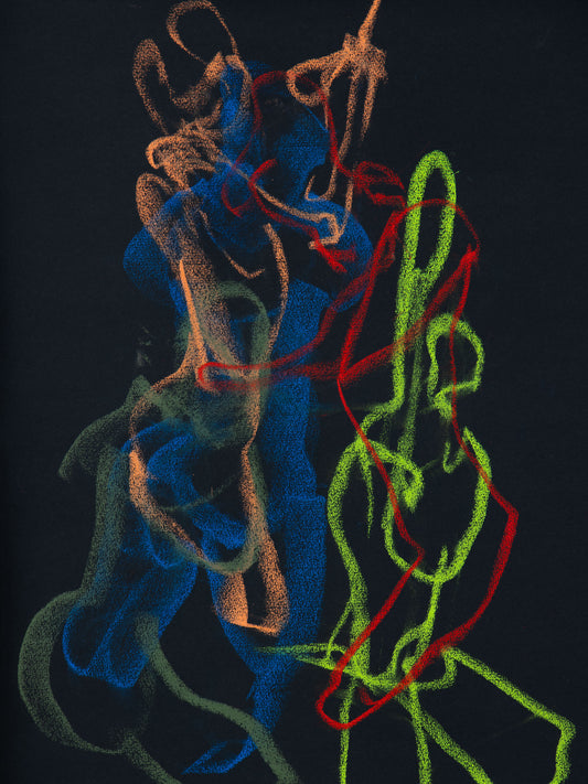 Chanson V, 2026 vivid original live drawing by Bogdan Jensen where movement and music become image