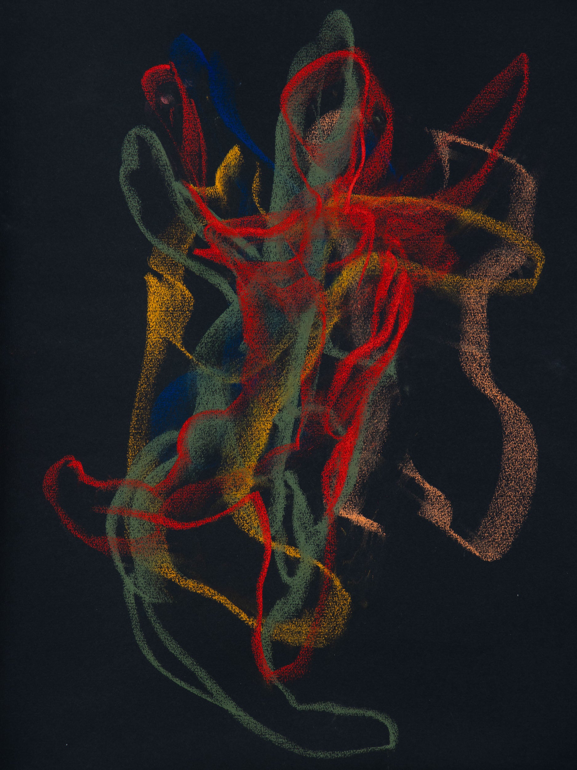 Figure II, 2026 original gestural live figure drawing by Bogdan Jensen built from colour movement and tension