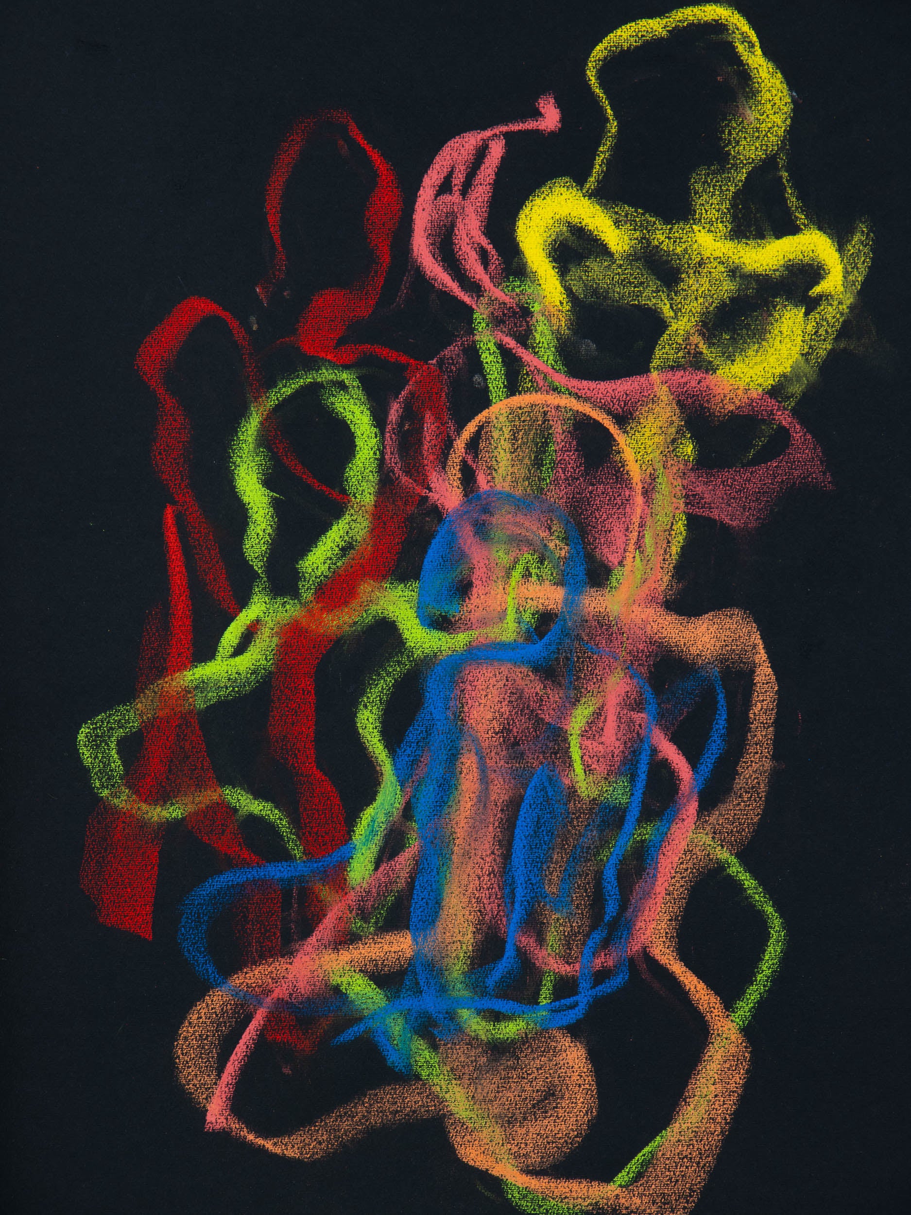 Fugue III, 2026 original luminous live figure drawing by Bogdan Jensen caught in motion and tension