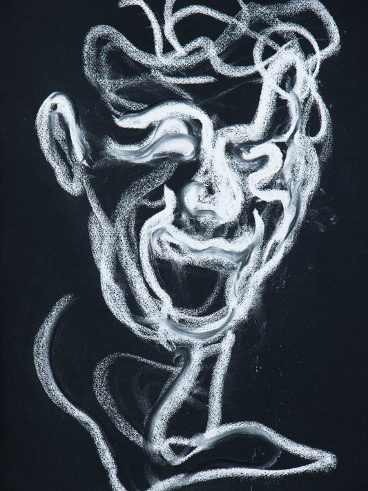 Mort ou non? VI, 2026 original theatrical live portrait drawing by Bogdan Jensen from Le Garçon le plus triste du monde