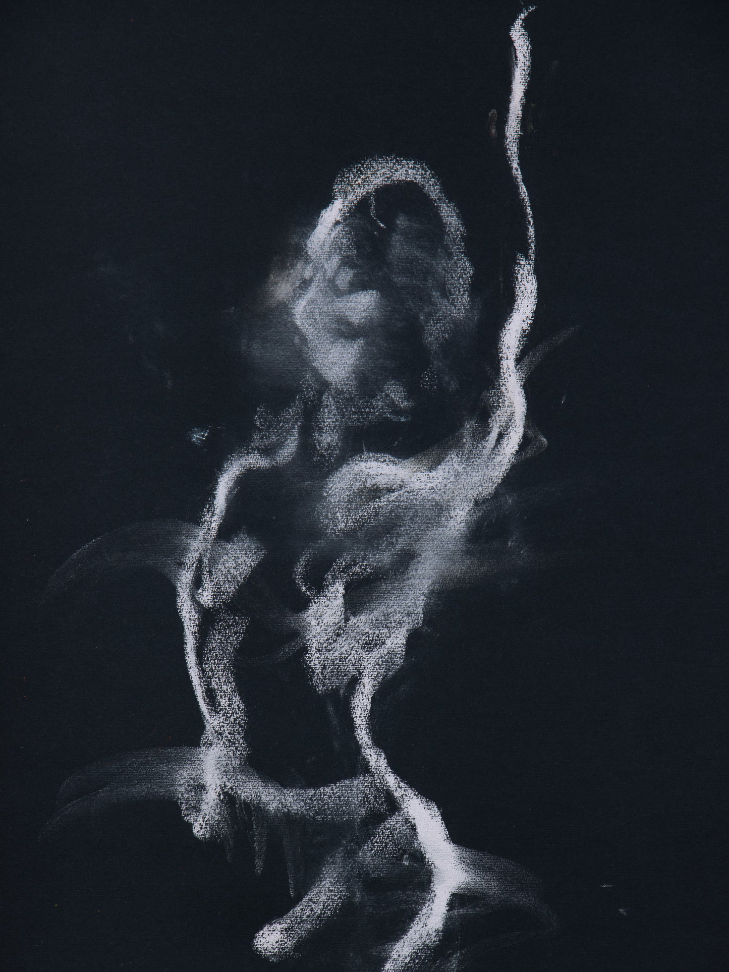 Pose I, 2026 original live figure drawing by Bogdan Jensen of a bright figure emerging from darkness