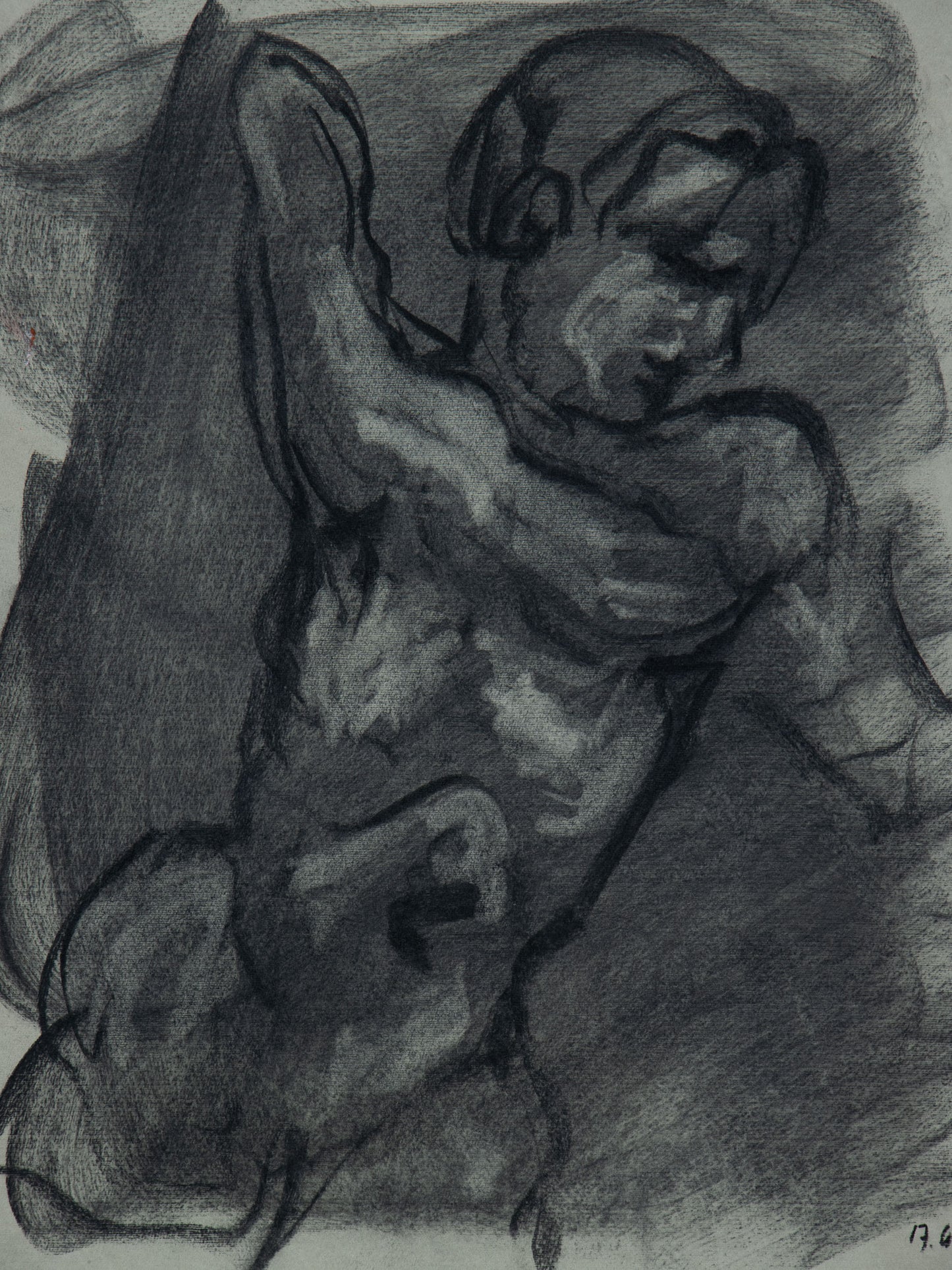 Tendu II, 2026 original live figure study by Bogdan Jensen showing strain shadow and theatrical stillness