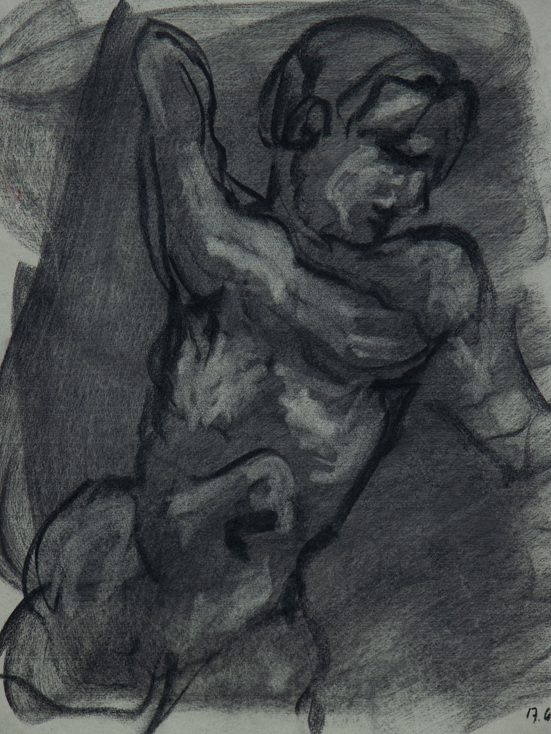 Tendu II, 2026 original live figure study by Bogdan Jensen showing strain shadow and theatrical stillness