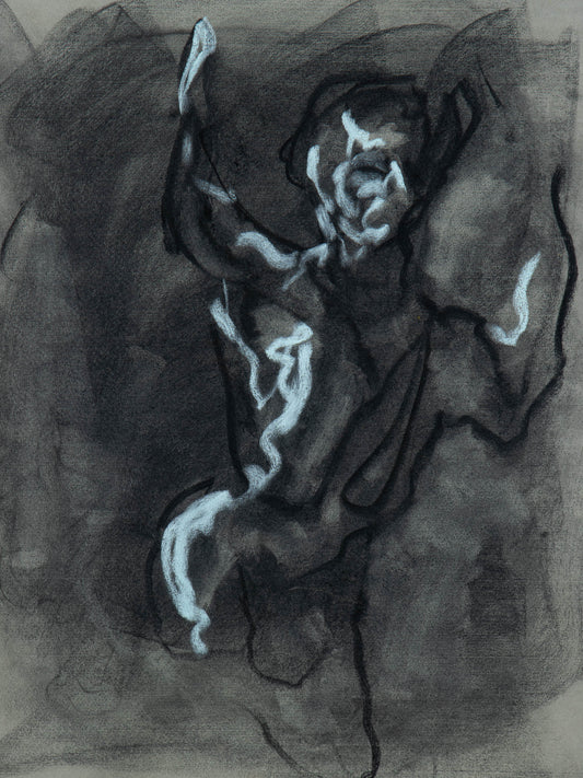 Tendu III, 2026 original live figure drawing by Bogdan Jensen caught between lift fall and resistance